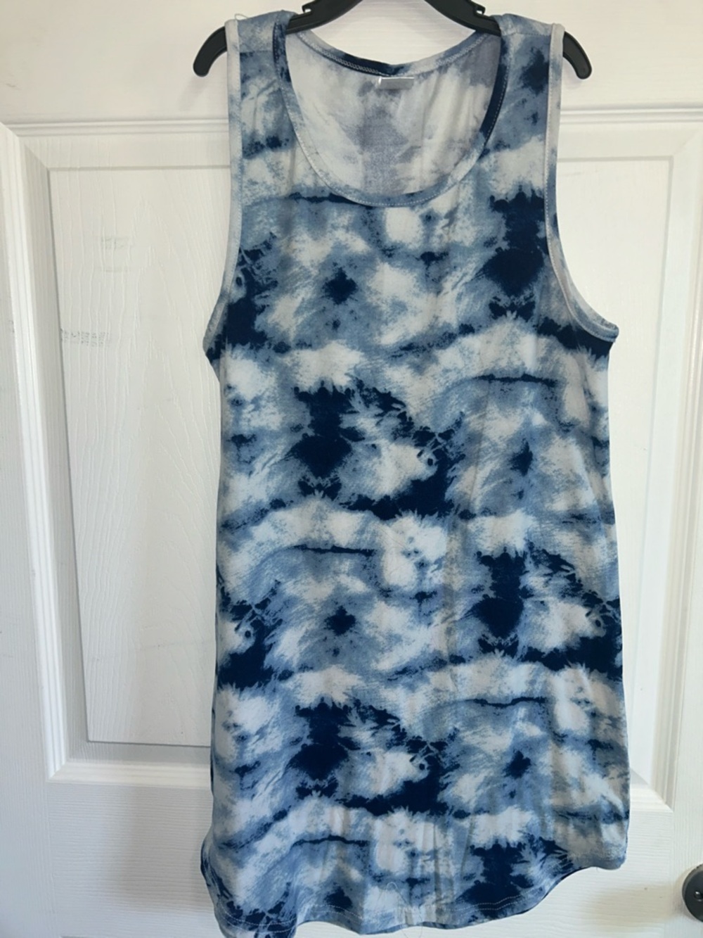 Blue Tie-Dye Casual Kids Dress - Sleeveless